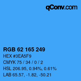 Color code: RGB 62 165 249 | qconv.com
