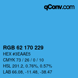 カラーコード: RGB 62 170 229 | qconv.com
