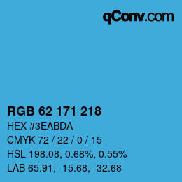 Color code: RGB 62 171 218 | qconv.com