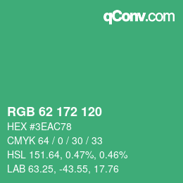 Color code: RGB 62 172 120 | qconv.com