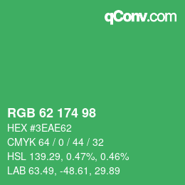 Color code: RGB 62 174 98 | qconv.com