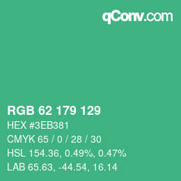 Color code: RGB 62 179 129 | qconv.com