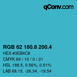 カラーコード: RGB 62 180.8 200.4 | qconv.com
