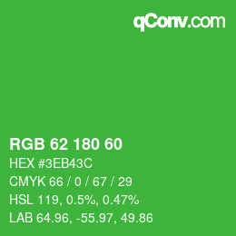 Farbcode: RGB 62 180 60 | qconv.com
