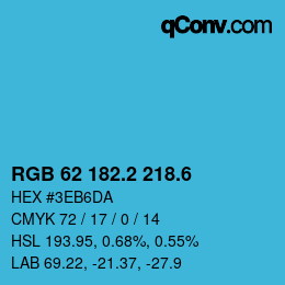 カラーコード: RGB 62 182.2 218.6 | qconv.com
