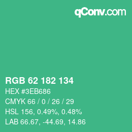 Farbcode: RGB 62 182 134 | qconv.com