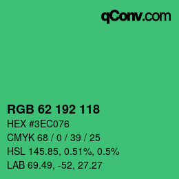 Color code: RGB 62 192 118 | qconv.com