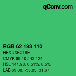 Código de color: RGB 62 193 110 | qconv.com
