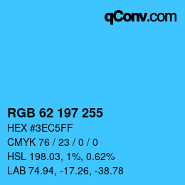 カラーコード: RGB 62 197 255 | qconv.com
