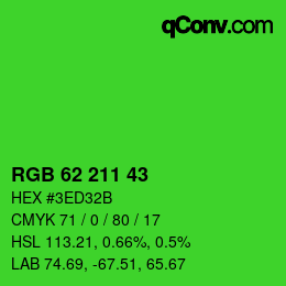 Color code: RGB 62 211 43 | qconv.com
