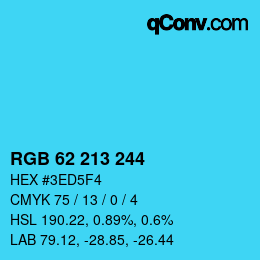 Color code: RGB 62 213 244 | qconv.com