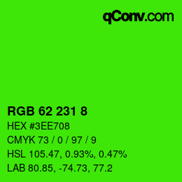 Color code: RGB 62 231 8 | qconv.com