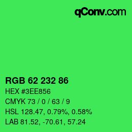 Color code: RGB 62 232 86 | qconv.com