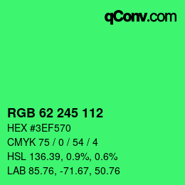 Color code: RGB 62 245 112 | qconv.com