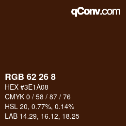 カラーコード: RGB 62 26 8 | qconv.com