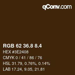カラーコード: RGB 62 36.8 8.4 | qconv.com
