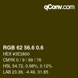 カラーコード: RGB 62 56.6 0.6 | qconv.com