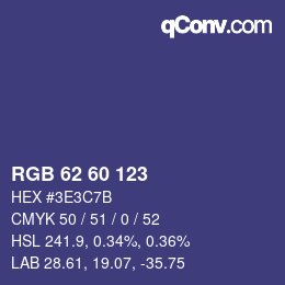 Code couleur: RGB 62 60 123 | qconv.com
