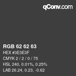 Código de color: RGB 62 62 63 | qconv.com