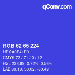 Color code: RGB 62 65 224 | qconv.com