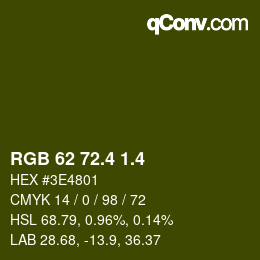 カラーコード: RGB 62 72.4 1.4 | qconv.com