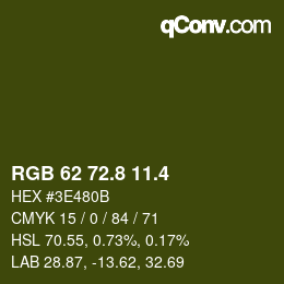 カラーコード: RGB 62 72.8 11.4 | qconv.com
