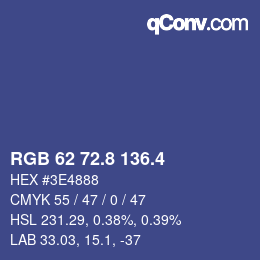 カラーコード: RGB 62 72.8 136.4 | qconv.com