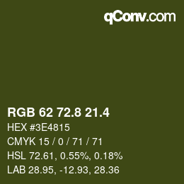 カラーコード: RGB 62 72.8 21.4 | qconv.com