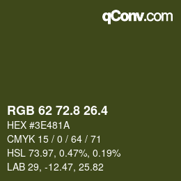 カラーコード: RGB 62 72.8 26.4 | qconv.com