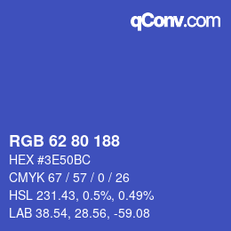 颜色代码: RGB 62 80 188 | qconv.com