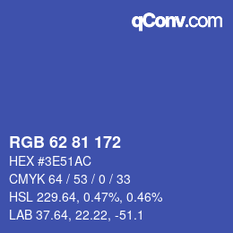 Color code: RGB 62 81 172 | qconv.com