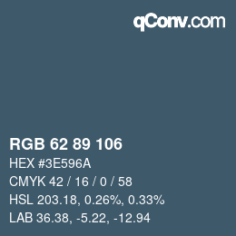 Code couleur: RGB 62 89 106 | qconv.com