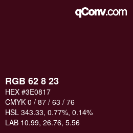 カラーコード: RGB 62 8 23 | qconv.com
