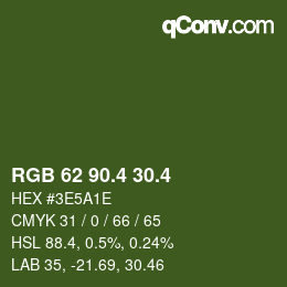 カラーコード: RGB 62 90.4 30.4 | qconv.com