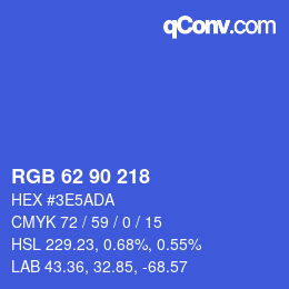 Código de color: RGB 62 90 218 | qconv.com