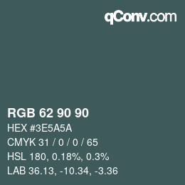 Código de color: RGB 62 90 90 | qconv.com