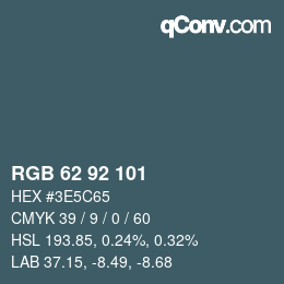 Farbcode: RGB 62 92 101 | qconv.com
