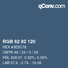 カラーコード: RGB 62 92 120 | qconv.com