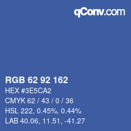 カラーコード: RGB 62 92 162 | qconv.com