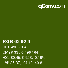 カラーコード: RGB 62 92 4 | qconv.com