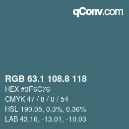 Color code: RGB 63.1 108.8 118 | qconv.com