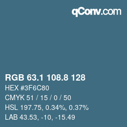 Color code: RGB 63.1 108.8 128 | qconv.com