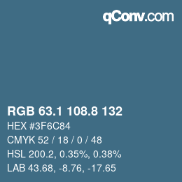 Farbcode: RGB 63.1 108.8 132 | qconv.com