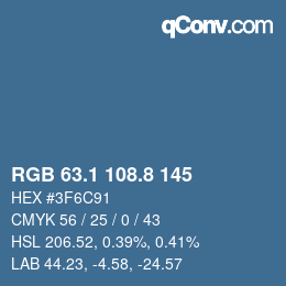 Color code: RGB 63.1 108.8 145 | qconv.com