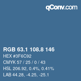 Color code: RGB 63.1 108.8 146 | qconv.com