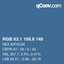 Color code: RGB 63.1 108.8 148 | qconv.com