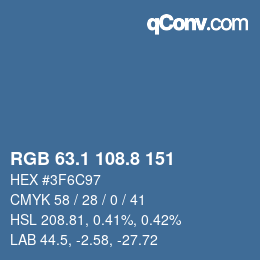 Color code: RGB 63.1 108.8 151 | qconv.com