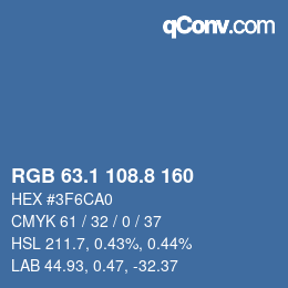 Color code: RGB 63.1 108.8 160 | qconv.com