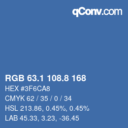 Farbcode: RGB 63.1 108.8 168 | qconv.com