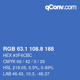 Color code: RGB 63.1 108.8 188 | qconv.com